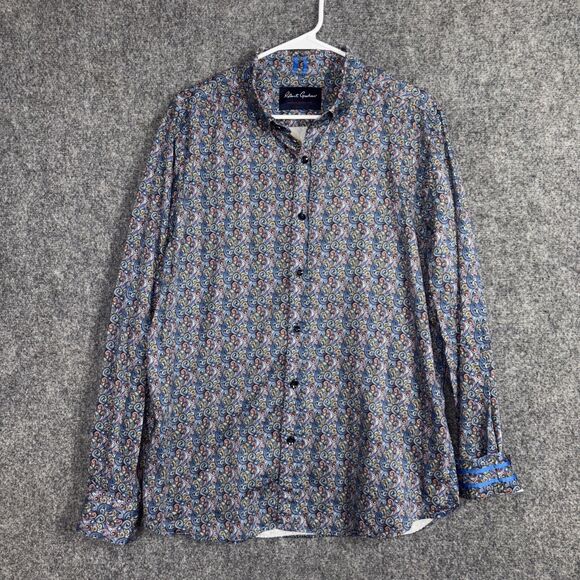 Robert Graham Modern Americana Shirt Mens XL Blue Work Business Party - Picture 1 of 10